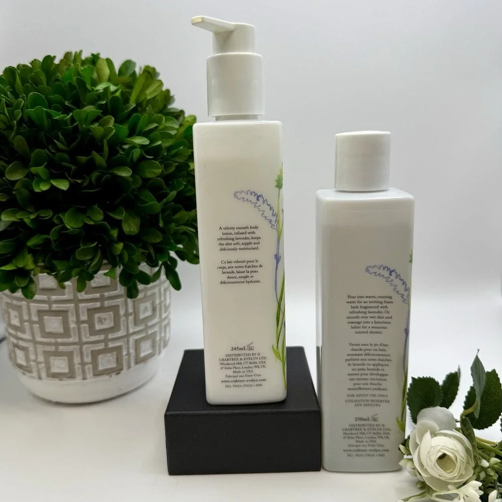 Crabtree & Evelyn Lavender Body Lotion & Bath‎ Shower Gel Set Discontinued Gift